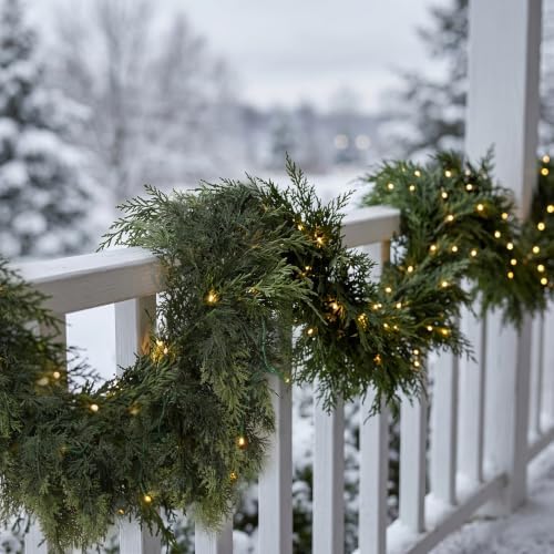 Rowfad 9 FT Pre-lit Christmas Garlands, Real Touch Cedar Pine Garland - Image 6