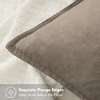 MIULEE Decorative Linen Euro Sham Pillow Covers 24x24 Inch Tan Taupe - Image 2