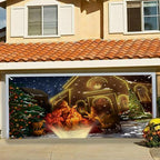 Christmas Garage Door Banner Decoration - Large Nativity Scene Backdrop for Indoor Outdoor Wall Door House Decoration, 7.9x7ft Holiday Cover, D - Image 2