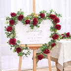 6Pcs 39Ft Artificial Eucalyptus Garlands with Flowers Roses - Image 5