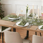 KINGSTONE 14 x 108 Inches Frayed Edge Table Runner, 270G Heavyweight Sand Washed Slub Texture Cotton Linen for Modern Farmhouse, Rustic Home Decorations Dining Room Wedding Boho Decor, Moss Green - Image 5