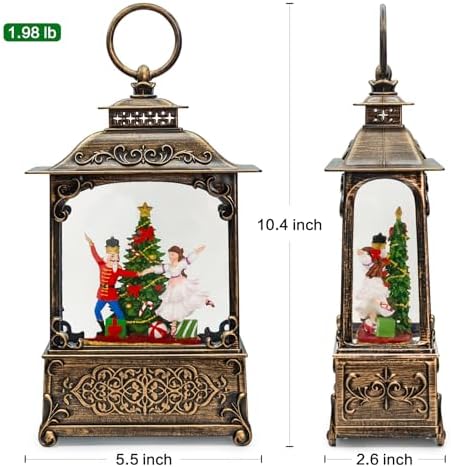 Christmas Snow Globes Lantern with The Nutcracker Music, Nutcracker Snow Globe with Swirling Glitter Effects, USB/Battery Powered with 6-Hour Timer, Christmas Decorations - Image 4