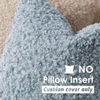 Foindtower Decorative Fuzzy Faux Fur Throw Pillow Covers 24x24 Misty Blue - Image 3