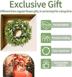 Green Wreath with Berries&Boxwood, Eucalyptus Wreaths for Front Door Artificial Spring Summer Christmas Door Wreath Front Door Wreath Farmhouse Decor for Wall Porch Window(22inch) - Image 5