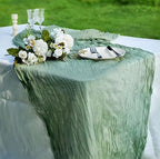12 Pcs Beige Cheesecloth Table Runner 13ft Boho Gauze Cheesecloth Table Runner 160 inch Long for Christmas Wedding Bridal Baby Shower Birthday Table Decorations - Image 5