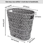 GRANNY SAYS Bathroom Trash Can, Wicker Waste Basket for Bathroom, Gray - Image 4