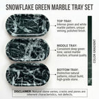 YKAJO Snowflake Green Oval Marble Tray, 11.8x5.9 Vanity Perfume Organizer - Image 4