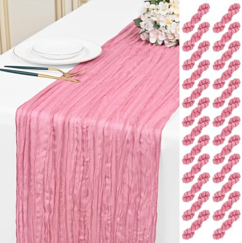24 Pack Dusty Rose 10Ft Cheesecloth Table Runner by Unknown