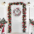 Garvee Artificial Christmas Wreath for Front Door, 18" Snow Flocked Wreath - Image 6