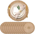 12 Pcs 15 Inch Round Burlap Woven Placemat Boho Jute Charger Bulk by Gandeer