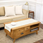 Solino Home 100% Pure Linen Dining Table Runner Ivory Hemstitch, 14 x 48 in by SolinoHome