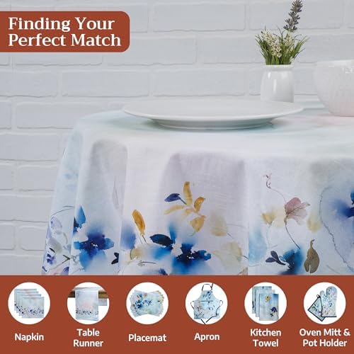 Maison d' Hermine Table Cloth Round Table Reusable 100% Cotton 63" Diameter - Image 4