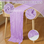 16 Pack Cheesecloth Table Runners 20" x 120", Boho Gauze Table Decor for Wedding, Bridal Shower, Birthday Party, Long Romantic Runner(Lavender) - Image 3