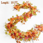 MIZII Fall Decor Artificial Maples Leaf Pumpkin Garland 10FT Autumn Maple Vines Garland Thanksgiving Halloween Harvest Decorations for Home Porch Mantle Fireplace Farmhouse Outdoor Indoor (10FT,Maple) - Image 2