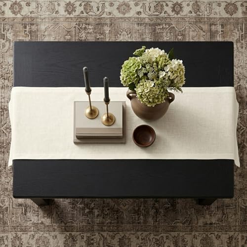 Solino Home 100% Linen Dining Table Runner Ivory Woven, Fete 14 x 48 in - Image 4