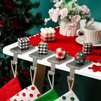 Christmas Stocking Holder for Mantel Fireplace Metal Stocking Hangers Hanging Hooks Heavy Duty Weighted Stocking Holder Bases for Xmas Shelf Fireplace Stair Decor (4, Silver) - Image 4