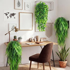 Daifunli 24 Pcs Artificial Hanging Plants Fake Hanging Ferns Plastic Fake Plant for Wall Room Garden Garland Indoor Outdoor Decor No Basket (Boston,Eucalyptus) - Image 3