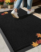 Color&Geometry Outside Welcome Front Door Mat, 24"x36" Black by COLORG