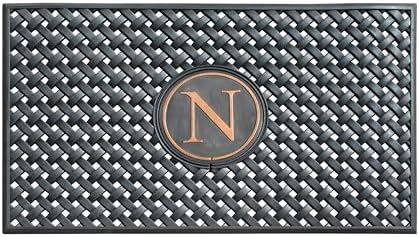 A1HC Natural Rubber Front Door Mat 24x39 inches, Monogrammed Doormat for Entryway, Heavy Duty Shoe Scraper Welcome Mat for Porch, Patio & Outside Entrance - Black by A1HomeCollectionsLLC