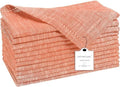 Cotton Clinic 12 Pack Farmhouse Style Slub Textured 18x18 Cloth Dinner Napkins, 100% Cotton for Everyday Use and Events - Soft and Durable Cocktail Napkins, Wedding Dinner Napkins - Coral Peach by CottonClinic