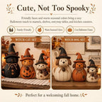 Vintage Witch Cat & Dog Decor Set, 3PCS Halloween Witch Cat & Dog Figurines, Rustic Black Cats Dogs Pumpkin Statues, Farmhouse Fall Decorations for Mantel, Bookshelf and Table (Dog) - Image 5