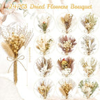12/24PCS Handmade Dried Flower Bouquet with Stems Natural Dried Wildflowers 7.5 Inch Mini Dry Flowers for Vase Farmhouse Decor, Wedding Styling, Photography Props, Gift DIY(24pcs, Rustic) - Image 2