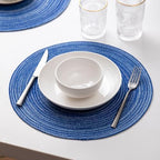 BARoyal Round Placemats Set of 12 Woven Placemats Washable Braided Table Mats for Dining Table Heat Resistant Non-Slip Circle Place Mats(Royal Blue) - Image 3