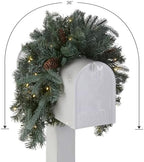 National Tree Company 36in Pre-Lit Frosted Arctic Spruce Mail Box Swag - Image 5
