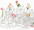 20 Pack Clear Glass Bud Vases for Centerpieces Small Mini Flower Vases by SUJUN