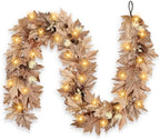 6 FT Lighted Fall Garland with Lights Autumn Automatic ON/Off Timer by LZNPAArtificialPlants