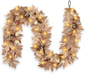 9 FT Lighted Fall Garland with Lights Autumn Automatic ON/Off Timer by LZNPAArtificialPlants