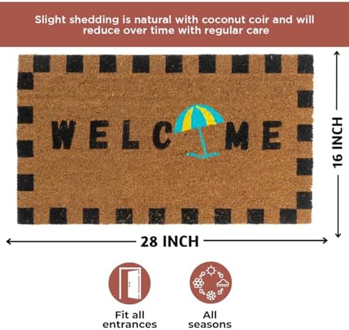 Folkulture Summer Door Mat Outdoor 16 x 28 – Front Door Mat for Outside Entrance, Heavy Duty Backing, Eco-Friendly, Durable Anti-Slip & Weather Resistant Dirt Trapping Doormat, Outdoor Home Decor - Image 2