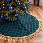 Blueweenly Christmas Tree Skirt, 48 Inch, Green and Blue Plaid by Blueweenly