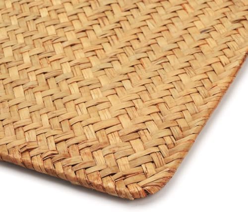 10 Pack Rectangular Woven Placemats, Rattan Wicker Table Mats, 17" x 12", Natural Seagrass Place Mats for Dining Table - Image 3