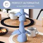 Hemstitch Cloth Dinner Napkins Cotton Set of 12 - Soft Durable Washable - Ideal for Farmhouse Parties Wedding Christmas Easter - Perfect Everyday Use Table Cloth Napkins 18x18 Light Blue - Image 6