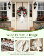 White Wreath Sash for Front Door, 8Pcs Versatile Elegant Blank Satin Ribbon - Image 3