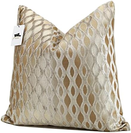 22x22 Beige Pillow Covers, Gold Cushion Throw Velvet Covers ,Velvet Beige Gold Square Modern Style for Living Room, Couch, Sofa, Bed, Chair, Cover Pillow Cover for Couch Bed and Chair (No Insert) - Image 4