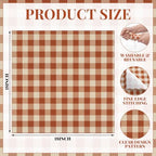 12 Pcs Fall Cloth Napkin 18x18 Brown Gingham Plaid Thanksgiving Napkin - Image 3