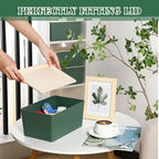 Menkxi 4 Pcs Storage Bins with Lids, Green, Large - Image 4