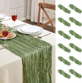 12 Pack Sage Green Cheesecloth Table Runner 35×120Inch Fall Boho Home Decor by AGIRL
