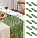 12 Pack Sage Green Cheesecloth Table Runner 35×120Inch Fall Boho Home Decor by AGIRL