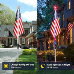 6 Pack 4th of July Decorations Outdoor Solar Lights, Red White and Blue American Flag Star Lights for National Day, Waterproof Patriotic Light for Independence Day 250th Anniversary Garden Yard Path - Image 4