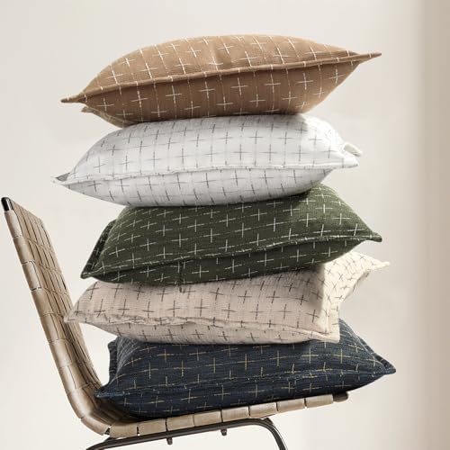 ZWJD Throw Pillow Pillow Covers 22x22 Set of 2 Soft Polyester Textured Pillow Covers with Stylish Flange Edge Cozy Farmhouse Throw Pillows for Couch Bed Sofa Living Room Camel - Image 6