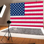 Independence Day Photo Backdrop 10 x 8 ft Large Patriotic American Flag Brick Wall Background 4th of July Decorations for Home Outdoor Banner Polyester - Image 5