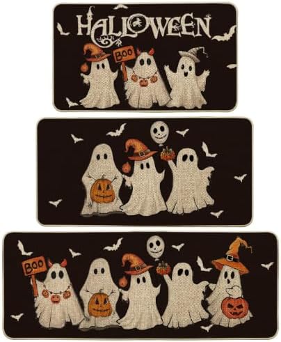 Artoid Mode Black Halloween Kitchen Mats Set of 3-17"x29"+17"x36"+17"x47" - Image 3