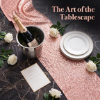 ShinyBeauty Blush Sequin Table Runner 12x108 Inch 10 Pack for Wedding Decor - Image 3