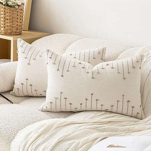 LILEPOY Boho Throw Pillow Covers 12x20 Farmhouse Lumbar Couch Pillow case by LILEPOY