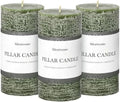 3x6 Inch Moss Green Pillar Candles Set of 3 - Unscented Spring Candles, Long Clean Burning, Large Big Candle, Smokeless Dripless Candle for Home Decor, Dinner Table, Bathroom, Rustic Decor by MiraScents