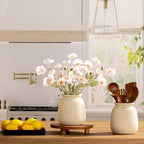 Ceramic Flower Vases Home Decor, Rustic Farmhouse Decorative Vase Pottery Wide-Mouth Vases for Home Decor Table Living Room Entryway Mantel Bookshelf Bedroom Bathroom Kitchen - 7.48" W - Image 6