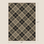 JTJ Easy Jute 4x6 Diagonal Plaid Rug, Black & Beige, Washable - Image 2